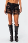 EDIKTED EDIKTED RUFFLE SHEER MINISKIRT