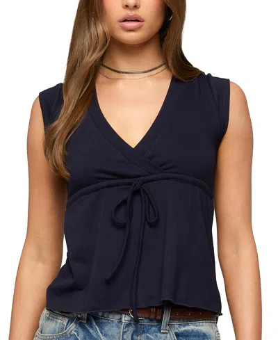 Edikted Rusanna V Neck Babydoll Top In Black