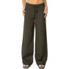 Edikted Russell Wide Leg Sweater Knit Pants In Olive
