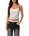 Edikted Rut Floral Lace Tank Top In White