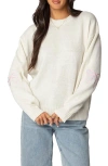 Edikted Rutie Bow Appliqué Crewneck Sweater In White
