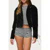 Edikted Ryder Faux Suede Biker Jacket In Black