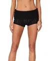 Edikted Rye Sheer Textured Fold Over Shorts In Black