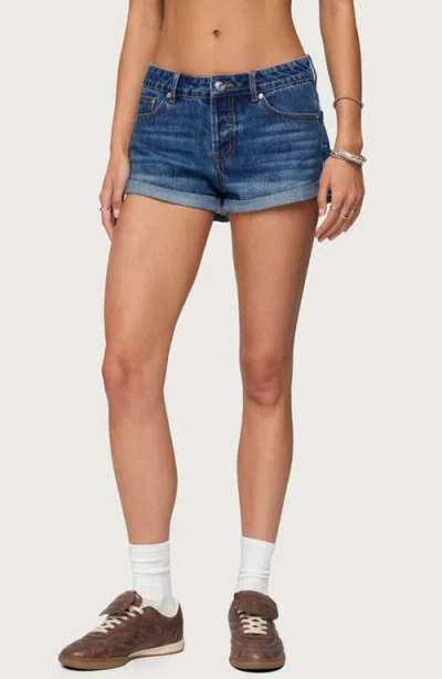 EDIKTED EDIKTED RYLIN CUFFED LOW RISE DENIM SHORTS