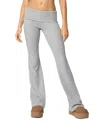 Edikted Lei Contrast Trim Flare Knit Pants In Gray Melange
