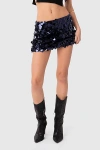 Edikted Sabina Low-rise Sequin Mini Skirt In Navy, Women's At Urban Outfitters