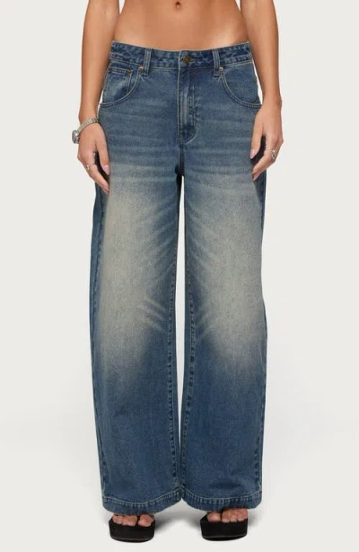 Edikted Sabira Low Rise Baggy Jeans In Blue