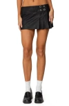 Edikted Sacha Faux Leather Mini Skort In Black