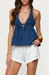 Edikted Safia Denim Halter Top In Multi