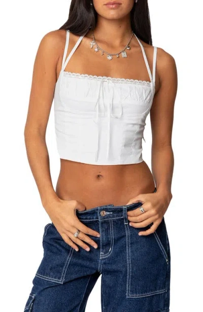 Edikted Salome Cotton Corset Top In White