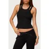 Edikted Sammy Layered Crop Tank In Black