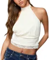 Edikted Sandra Lacey High Neck Halter Top In White