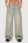 Edikted Santi Low Rise Wide Leg Light Rinse Jeans