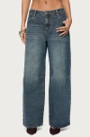 Edikted Santi Low Rise Wide Leg Jeans In Blue