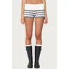 Edikted Saphi Stripe Foldover Waist Knit Shorts In Neutral