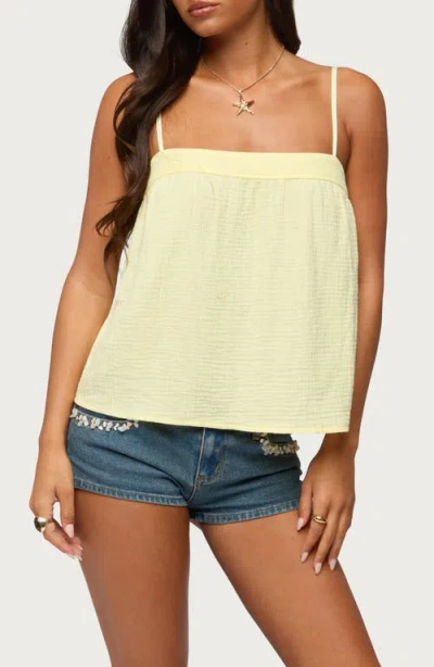 Edikted Sapphire Cotton Gauze Camisole In Yellow