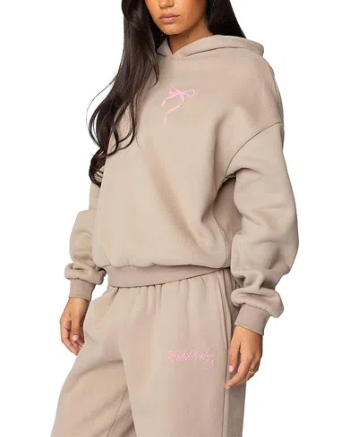EDIKTED SASHA BOW DETAIL HOODIE