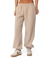Edikted Sasha Bow Detail Sweatpants In Beige