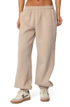 Edikted Sasha Bow Detail Sweatpants In Beige