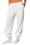 Edikted Sasha Bow Detail Sweatpants In Gray-melange