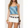 Edikted Saul Stripey Sequin Knit Top In Blue