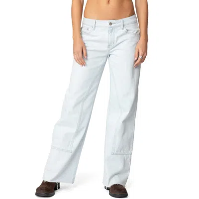 Edikted Savanna Low Rise Wide Leg Jeans In Light-blue