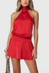 Edikted Scarf Halter Open Back Mini Dress In Red, Women's At Urban Outfitters