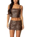 Edikted Scout Zip Up Corset In Brown-washed