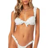 Edikted Scrunched Floral Underwire Bikini Top In White