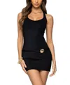 Edikted Seashell Belt Halter Mini Dress