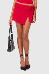 Edikted Selena Asymmetric Wrap Mini Skirt In Red, Women's At Urban Outfitters