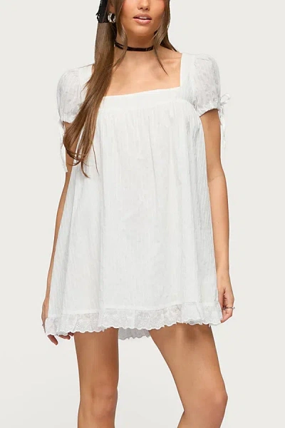 Edikted Sepid Striped Cotton Mini Dress In Cream, Women's At Urban Outfitters In Multi