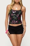 Edikted Sequin Beaded Floral Camisole In Black