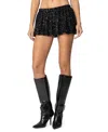 Edikted Sequin Low Rise Bubble Hem Miniskort In Black