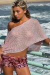 Edikted Sequin Fringe Knit Poncho Top In Pink, Women's At Urban Outfitters In Pink