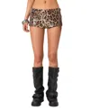 Edikted Sequin Print Microshorts In Leopard