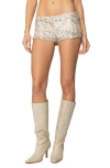 Edikted Sequin Micro Shorts In Silver