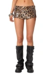 Edikted Sequin Print Microshorts In Leopard