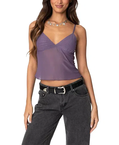 EDIKTED SERAFINA SHEER MESH TANK TOP