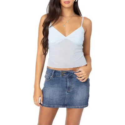Edikted Serafina Stretch Tank Top In Light-blue