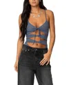 Edikted Serene Cut Out Bodysuit In Navy