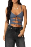 Edikted Serene Cut Out Bodysuit In Navy