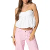 Edikted Serina Bubble Hem Sleeveless Top In White
