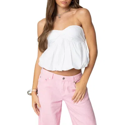 Edikted Serina Bubble Hem Sleeveless Top In White