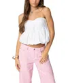Edikted Serina Bubble Hem Sleeveless Top In White