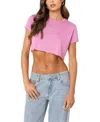 Edikted Seville Burnout Crop T-shirt In Pink