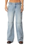 Edikted Shai Low Rise Carpenter Jeans In Light-blue