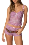 Edikted Shailee Ruffle Underiwre Bra Top In Pink
