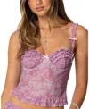 Edikted Shailee Ruffled Bra Top In Pink