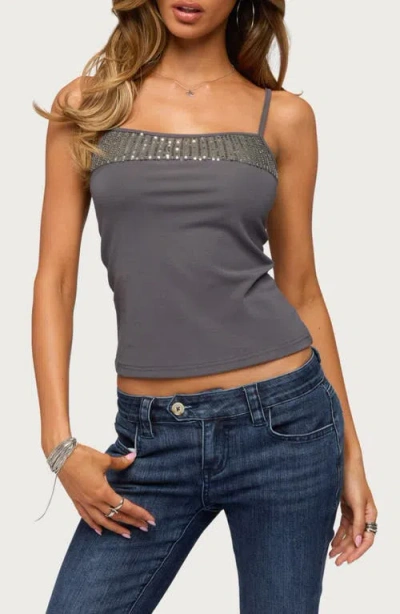 Edikted Shakked Sequin Camisole In Gray